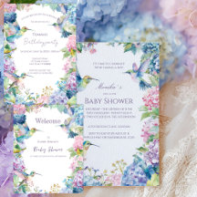 Whimsical Hummingbirds with Hydrangeas