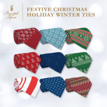 Mens Elegant Festive Christmas Holiday Winter Ties