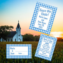 Blue and White Gingham Frame