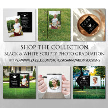 Black and White Scripty Photo Graduation 