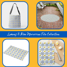 Lemons & Blue Moroccan Tile