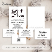Modern Nothing Fancy Just Love Wedding Set