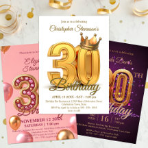 30th Birthday Celebration Invitations
