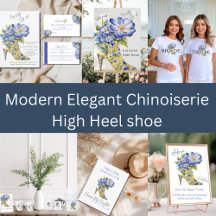  Elegant Chinoiserie High Heel Bridal Shower