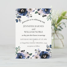 Navy Blue and Blush Pink Wildflowers Wedding 
