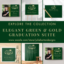 Elegant Script Green Gold College Graduation Suite