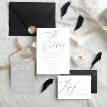 Light Gray Classic Calligraphy The Wedding