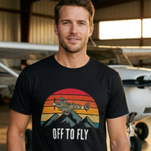 Vintage Airplane Retro Sunset and Mountains
