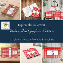 Personalized Italian Red Gingham Kitchen
