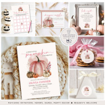 Pink Sweet Little Pumpkin Autumn Fall Baby Shower