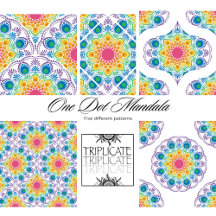Maximalist Rainbow Floral Fountain Dot Mandala