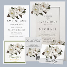 Floral   Ivory Magnolia Blossoms Wedding 