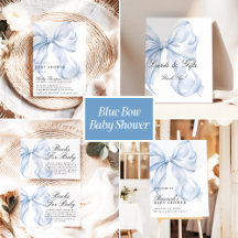 Blue Bow Baby Shower Coquette Bow Baby Shower