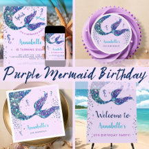 Purple Mermaid Tail Birthday Collection