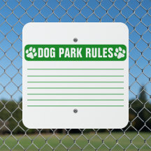 Dog Park Rules & Facility Signs Collection