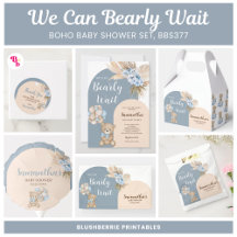We Can Bearly Wait: Boho Baby Shower Set