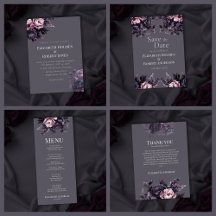 Gothic Plum Floral Wedding Collection