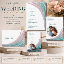 Teal & Blush Silk Wedding Collection