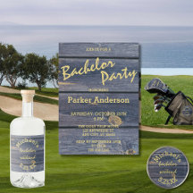 Rustic Blue Wood Golf Bachelor Party  Collection