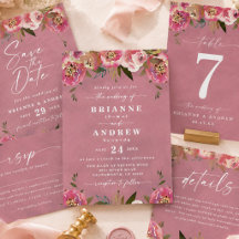Blooming Chic Wild Rose Pink Floral Wedding Suite