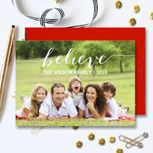Believe Handwriting Holiday Photo Card Collection