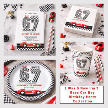 I Was 6 Now I'm 7 Race Car Boy 7th Birthday Party 
