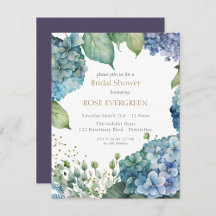 Bridal Shower Suite Blue Hydrangea Garden