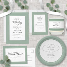 Sage Green Elegant Wedding Chic Border 