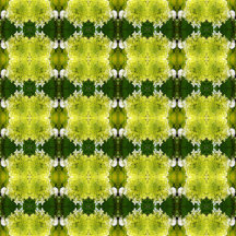 Chartreuse Green Abstract Hydrangea Blooms Pattern