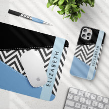 Gray Zigzag, Blue - Home Decor Collection