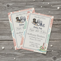 Tropical The Big One Surf Dachshund First Birthday