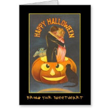 Sweethearts in Jack O Lantern Halloween Invite Set