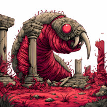 Giant Red Alien Monster Art Collection