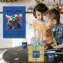 Monster Truck Kids Birthday Party Collection