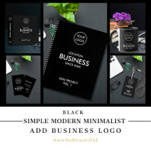 Simple Modern Add Business Logo - Black And White