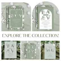 Sage Green Baby in Bloom Shower Collection