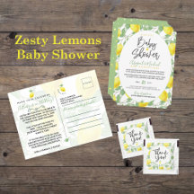 Gender-Neutral Lemon Tree Baby Shower Party Goods