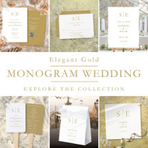 Elegant Modern Gold Monogram Wedding Suite