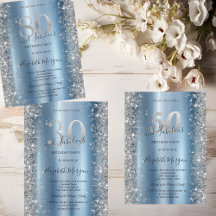 Silver Sparkle Diamonds Blue Birthday Party 