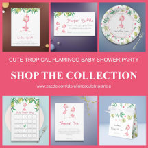 CUTE TROPICAL FLAMINGO BABY SHOWER PARTY