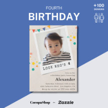 🎉 4th Birthday Invitations – Girl & Boy 🎂✨