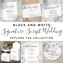Simple Black and White Signature Script Wedding 