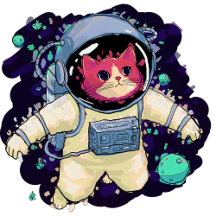 Astronaut Cat colorful