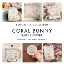 Cute Bunny Woodland Girl Baby Shower