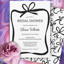 Simple Bows Bridal Shower Invitation Suite