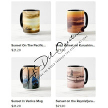 Mugs, cups & co with sunset designs