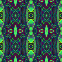 Retro Abstract Chartreuse, Red and Blue Pattern