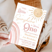 Pink Rainbow Boho Sunshine Birthday
