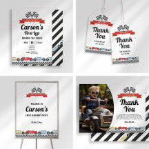 Multi-Color Vintage Race Car Birthday Collection