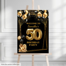 Black Gold High Heels Birthday Welcome Sign 01BD